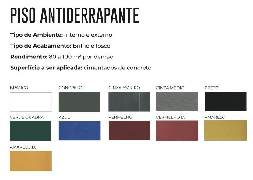 Tinta para piso A Cor Tintas com amostras de cor